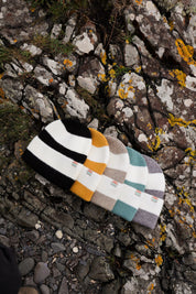 Rue Wool Mix Stripe Beanie - Basalt Black