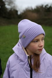 Malin Violet Cashmere + Merino Mix Ribbed Beanie
