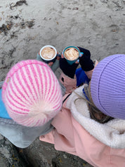Malin Violet Cashmere + Merino Mix Ribbed Beanie