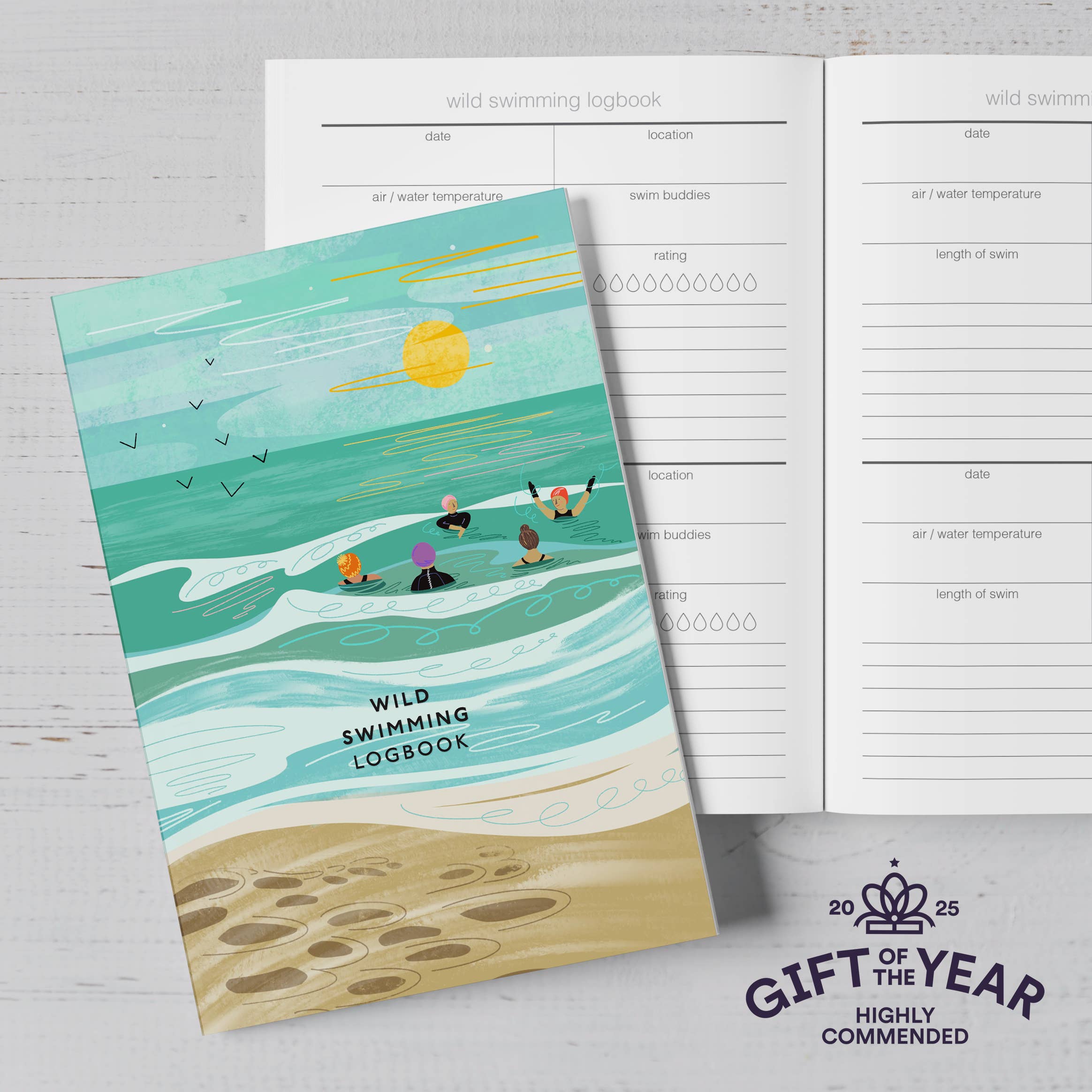Wild swimming logbook Into the sea we go