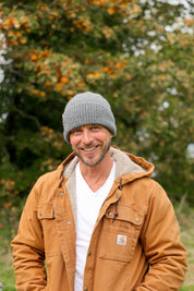 Malin Cashmere + Merino Mix Ribbed Beanie - Slate Grey